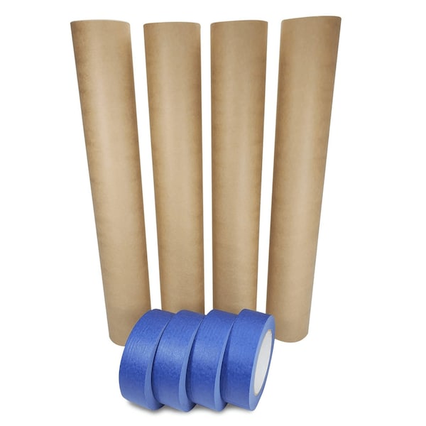 Idl Packaging 18in x 60 yd Masking Paper and 1 1/2in x 60 yd Painters Masking Tape, for Covering, 4PK 4x GPH-18, 4463-112 - main